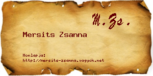 Mersits Zsanna névjegykártya